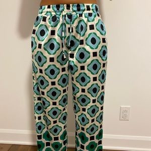 Patterned silk like pants